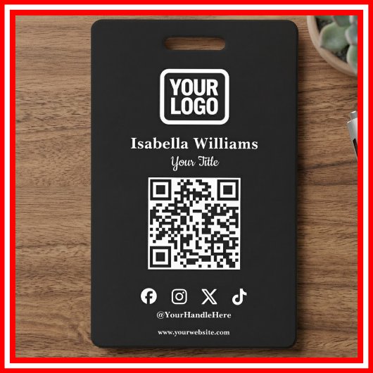 QR Code Event Badge | Digitale Zwarte Budget ID Ka