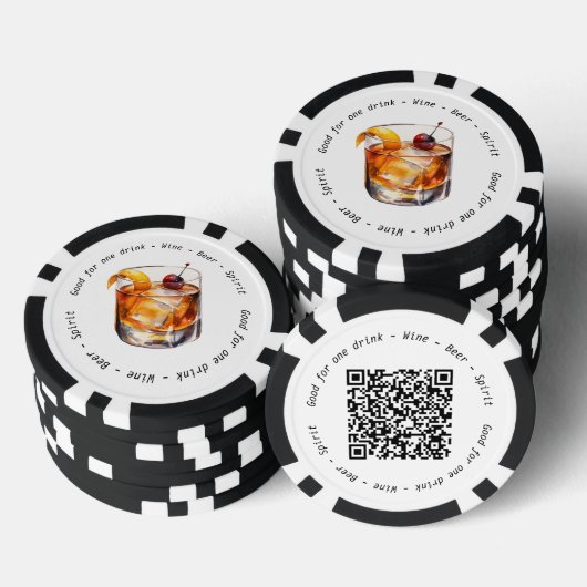 QR Code Event Cocktail Drink Voucher Poker Chips (Opstapeling)