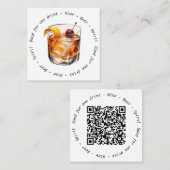 QR Code Event Cocktail Drink Voucher Vierkante Visitekaartje (Voorkant / Achterkant)