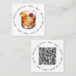 QR Code Event Cocktail Drink Voucher Vierkante Visitekaartje