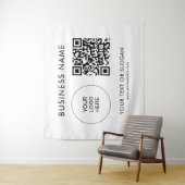 QR Code Event Seminar Party Logo Tekst Aangepast Wandkleed (In situ)