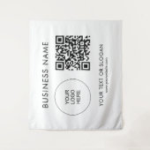 QR Code Event Seminar Party Logo Tekst Aangepast Wandkleed (Voorkant)