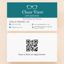 QR Code Eye Doctor Optometrist Office Glasses Icon Visitekaartje