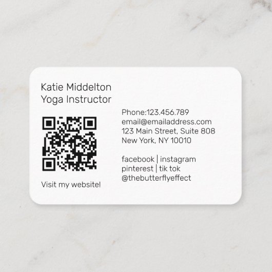 QR Code- Eye Yoga Reiki Wellness Visitekaartje (Achterkant)