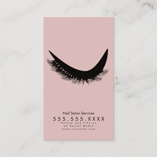 QR CODE Eyelashes Roze Glitter Dripping Rustige B Visitekaartje (Achterkant)