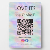 QR-code Facebook Instagram iriserend opaal stijlvo Fotoplaat (voorkant)