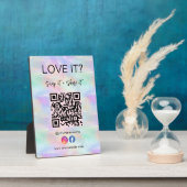 QR-code Facebook Instagram iriserend opaal stijlvo Fotoplaat (Zijkant)