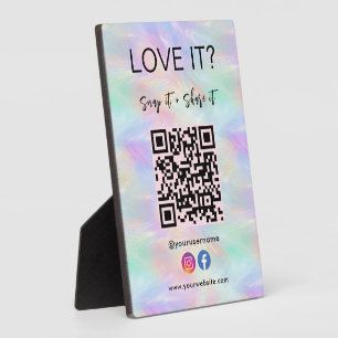 QR-code Facebook Instagram iriserend opaal stijlvo Fotoplaat