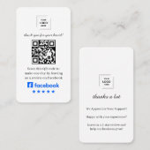 QR-code Facebook Review Klantfeedback Stijl Visitekaartje (Voorkant / Achterkant)