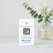 QR-code Facebook Review Klantfeedback Stijl Visitekaartje (Staand voorkant)