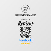 QR Code Facebook Reviewen Business Review Raamsticker (Vel)