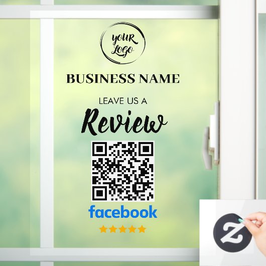 QR Code Facebook Reviewen Business Review Raamsticker (Huis)