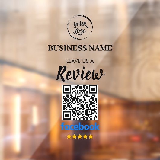 QR Code Facebook Reviewen Business Review Raamsticker (Vel 2)