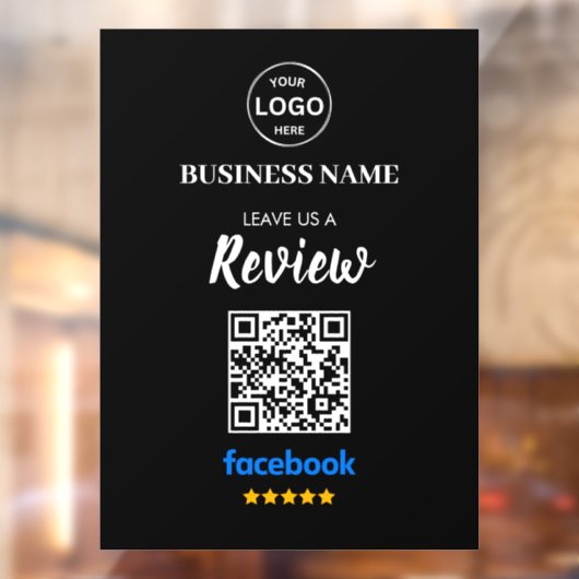 QR Code Facebook Reviewen Business Review Raamsticker (Vel 2)