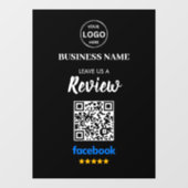 QR Code Facebook Reviewen Business Review Raamsticker (Vel)