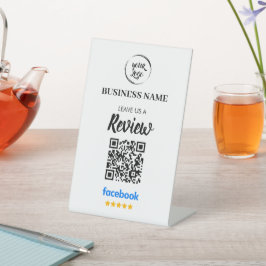 QR Code Facebook Reviewen Business Review Reclamebord Met Voetstuk