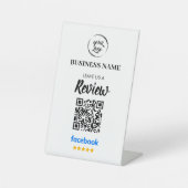 QR Code Facebook Reviewen Business Review Reclamebord Met Voetstuk (Voorkant)