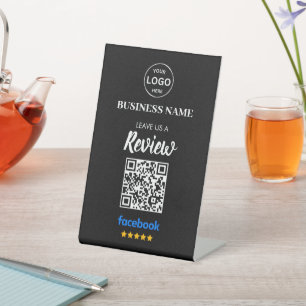 QR Code Facebook Reviewen Business Review Reclamebord Met Voetstuk