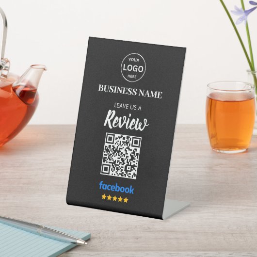 QR Code Facebook Reviewen Business Review Reclamebord Met Voetstuk (Insitu)