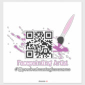 QR Code Facepainter Bedrijfsnaam Auto Decal Sticker (Vel)