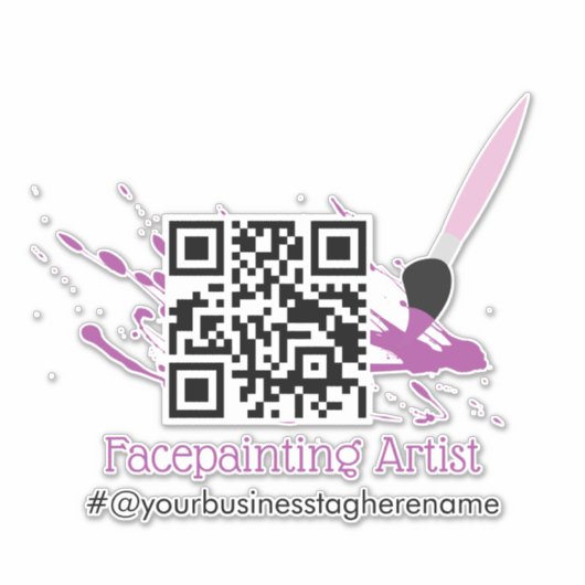 QR Code Facepainter Bedrijfsnaam Auto Decal Sticker (Voorkant)