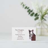 QR Code Farrier Trimmer Happy Horse Business Card Visitekaartje (Staand voorkant)