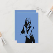 Qr Code Fashionable Black Danser Girl Silhouette Kaart (Voorkant / Achterkant in situ)