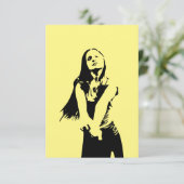 Qr Code Fashionable Black Danser Girl Silhouette Kaart (Staand voorkant)