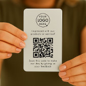 QR-code Feedback Professionele klantenrating grijs Visitekaartje