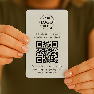 QR-code Feedback Professionele klantenrating grijs Visitekaartje