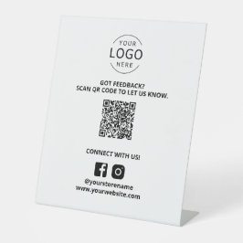 QR Code Feedback Social Media Marketing Bedrijf Reclamebord Met Voetstuk