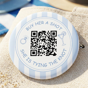 QR-code feestje voor vrijgezellen: koop de bruid e Ronde Button 5,7 Cm