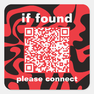 QR-code fel helderrood verloren gevonden Vierkante Sticker