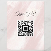 QR-code | Feminine Beauty Abstract Blush Pink Boho Flyer (Achterkant)