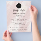 QR-code | Feminine Beauty Abstract Blush Pink Boho Flyer (Hand)