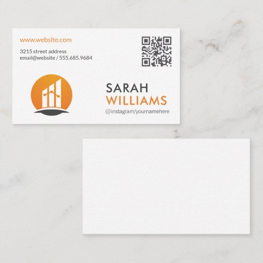 QR-code | Financieel logo Visitekaartje (Voorkant / Achterkant)