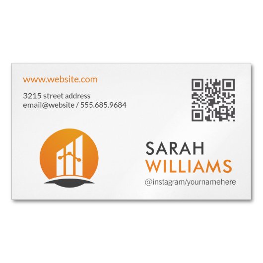 QR-code | Financiële Logo Magnetisch Visitekaartje (Voorkant)
