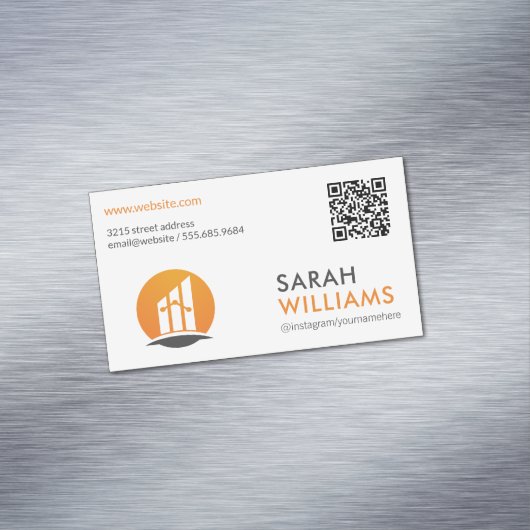 QR-code | Financiële Logo Magnetisch Visitekaartje (Voorbeeld)