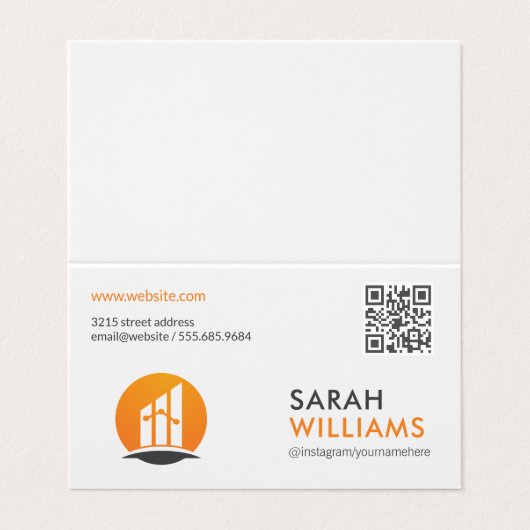 QR-code | Financiële Logo Visitekaartje (Buitenkant ongevouwen)