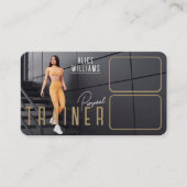 QR Code Fitness Goud & Grijs Personal Trainer Foto Visitekaartje (Voorkant)
