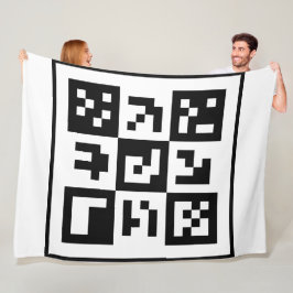 qr-code fleece deken