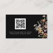 QR Code Floral Honeymoon Wish Enclosure Kaart (Achterkant)