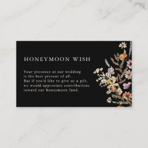 QR Code Floral Honeymoon Wish Enclosure Kaart