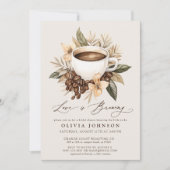 QR Code Floral Love is Brewing Vrijgezellenfeest Kaart (Voorkant)