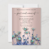 QR CODE Floral Meadow Wildflower Blue Roos (Voorkant)