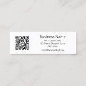 QR-code Floral Red White Cherry Blossom Mini Visitekaartje (Achterkant)