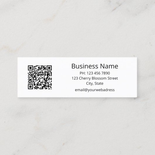 QR-code Floral Red White Cherry Blossom Mini Visitekaartje (Achterkant)