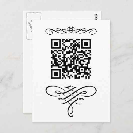 QR-code floreert Briefkaart (Voorkant / Achterkant)