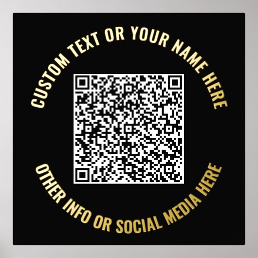 QR Code Folie Prints Voorbeeld Aangepaste tekst en (Voorkant)