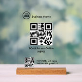 QR Code For Restaurant Coffee Shop Menu Acryl Bord (Neutraal)